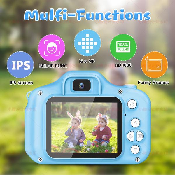 Imagem de Câmera infantil GPOSY Digital 48,0 MP 1080P HD com cartão SD de 32 GB azul