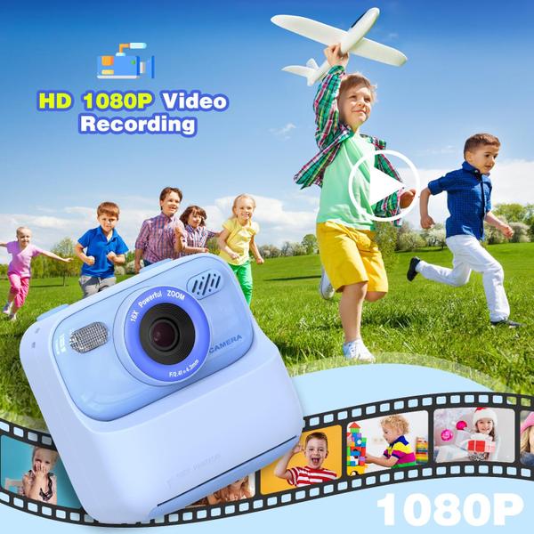 Câmera infantil masterbee Instant Print Photo 1080P HD Video Blue Imagem de Câmera infantil masterbee Instant Print Photo 1080P HD Video Blue