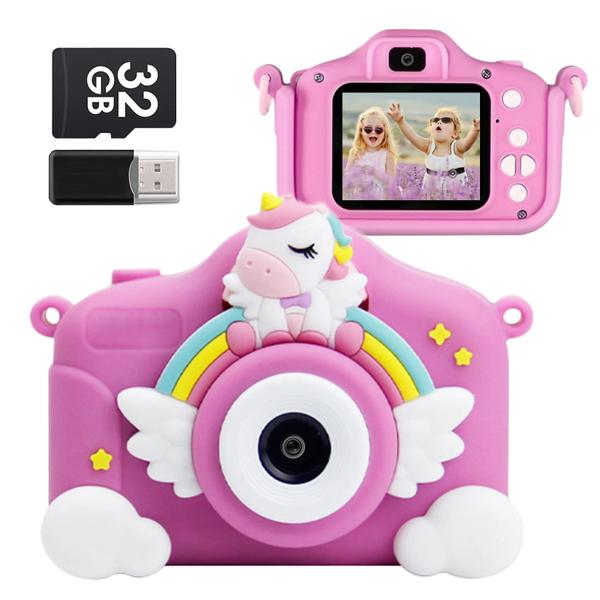 Imagem de Câmera infantil MEGNUT 48MP Selfie 1080P Video 32GB SD 3-8 anos