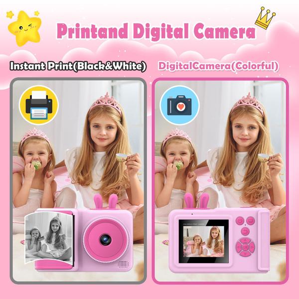 Imagem de Câmera infantil SSA Instant Print 1080P Video Pink Age 3-12