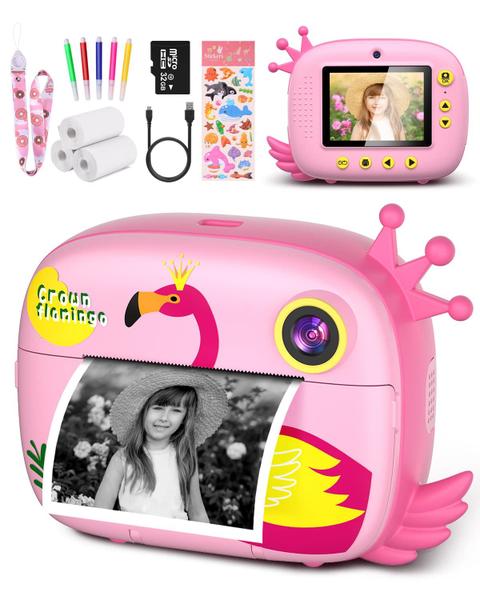 Imagem de Câmera instantânea HANGRUI Kids 12MP/1080P HD com cartão SD de 32GB