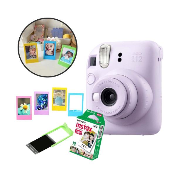 Imagem de Câmera Instax Mini 12 Lilás com 5 Mini Porta Retratos Sortidos