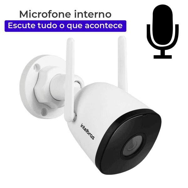 Imagem de Câmera Inteligente Mibo Externa Wi-Fi Intelbras Wi-Fi Full HD 1080P iM5 SC Com Microfone Compatível com Alexa + Cartão Memória 32gb