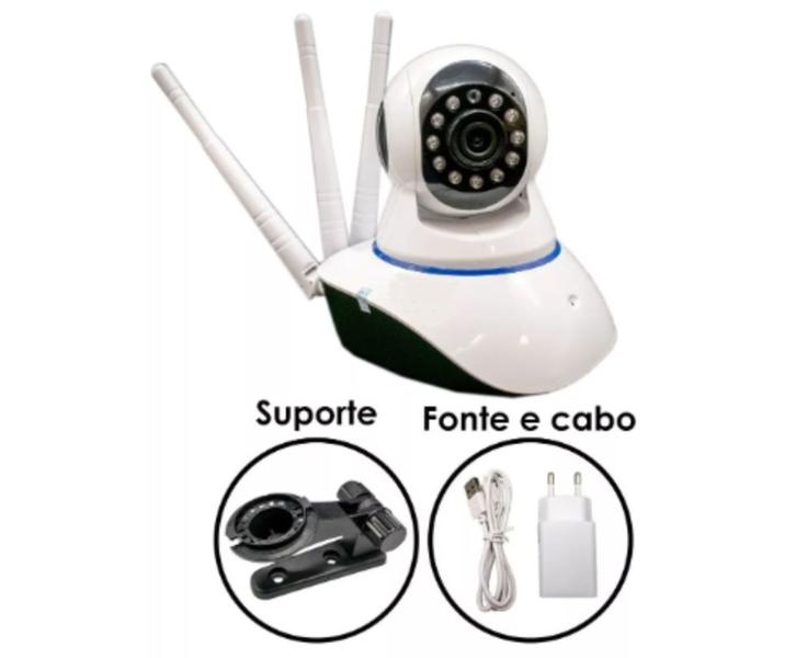 Imagem de Câmera Ip 3 Antenas Onvif Wifi Wireless Yoosee Visão Noturna Segurança Robô