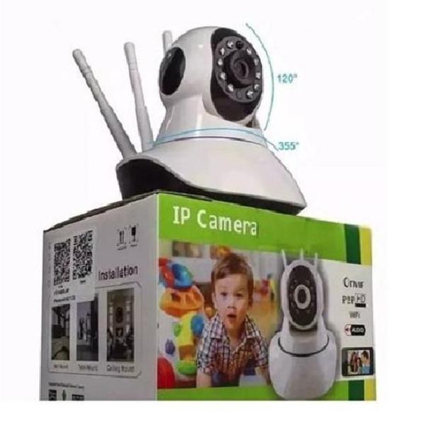 Imagem de Camera Ip 3 Antenas Wireless Sem Fio Wifi Sensor Noturna