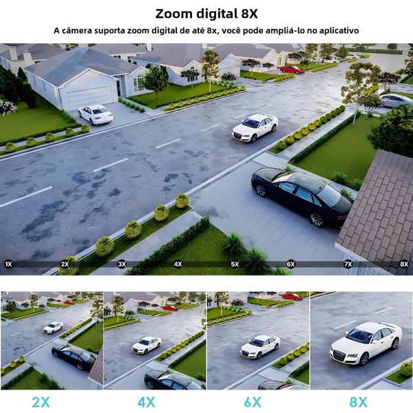 Imagem de Câmera IP 4K PTZ 8MP com Zoom Ótico 8x - Detecção Humana - Wi-Fi - Segurança para Casa e Exterior