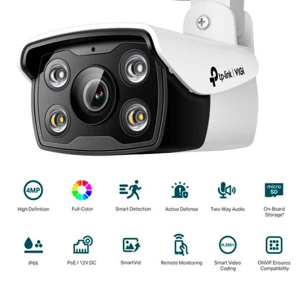 Imagem de Câmera Ip Bullet Vigi C340(4mm) Pan/tilt Tplink 4mp Full-color Tpn0396