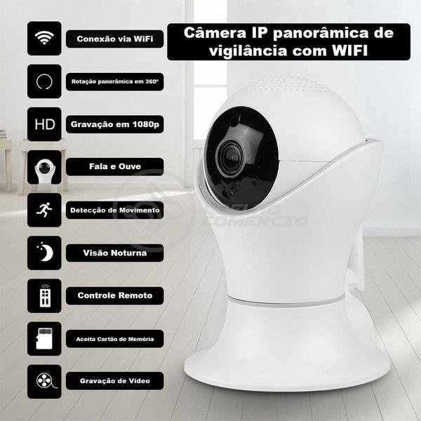 Imagem de Câmera Ip C360 De Segurança Wifi 2 Antenas Robô Hd 1080P Sem Fio 360º Áudio Visão Noturna - 8165Hp