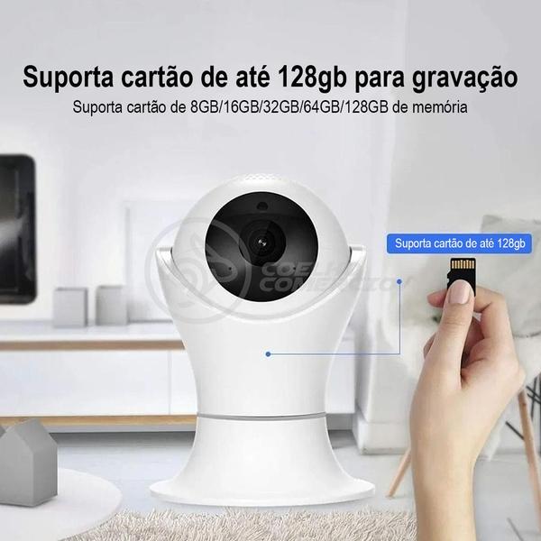 Imagem de Câmera IP C360 de Segurança WiFi 2 Antenas Robô HD 1080P Sem Fio 360º Áudio Visão Noturna - 8165HP