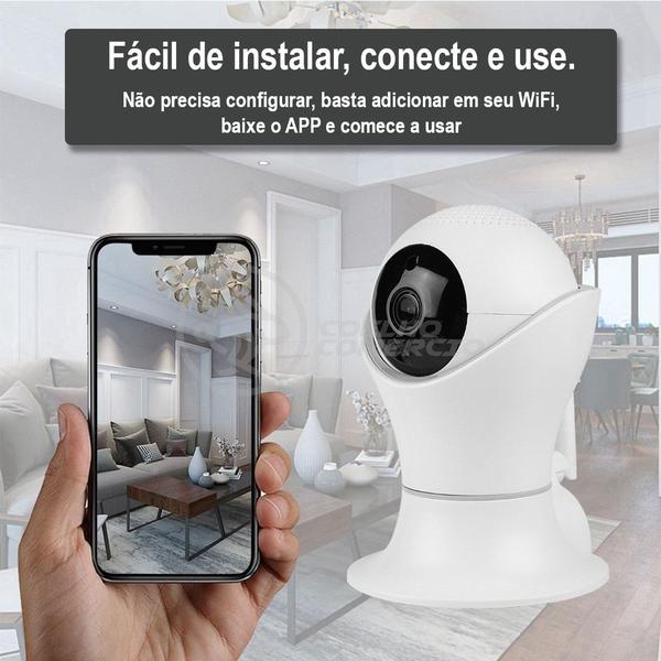 Imagem de Câmera IP C360 de Segurança WiFi 2 Antenas Robô HD 1080P Sem Fio 360º Áudio Visão Noturna - 8165HP