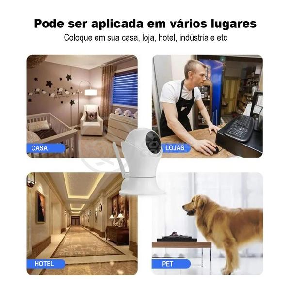 Imagem de Câmera IP C360 de Segurança WiFi 2 Antenas Robô HD 1080P Sem Fio 360º Áudio Visão Noturna - 8165HP