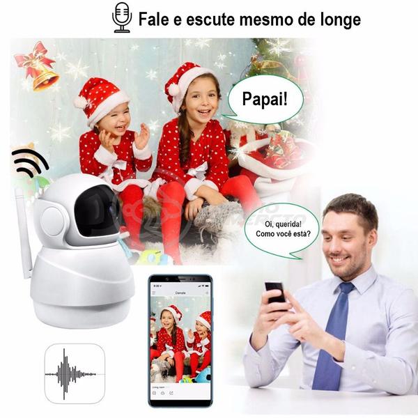 Imagem de Câmera IP C360 de Segurança WiFi 2 Antenas Robô HD 1080P Sem Fio Jortan Áudio Visão Noturna - 8166XP