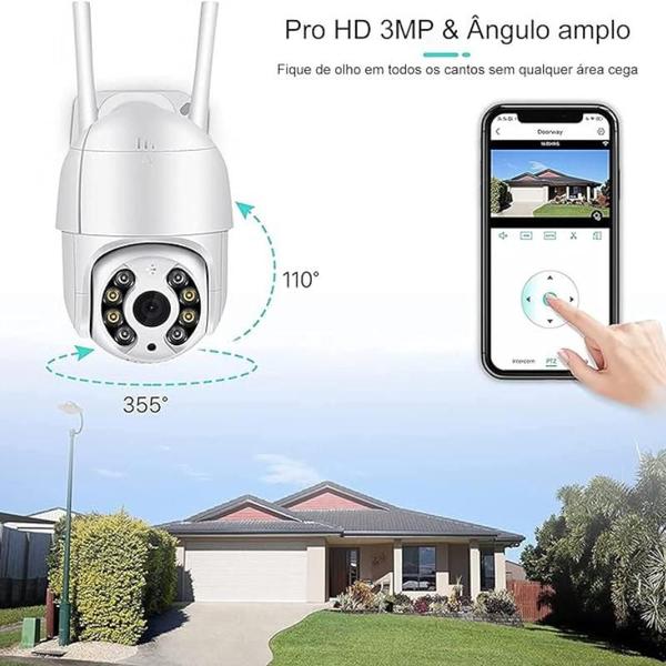 Imagem de Câmera Ip De Segurança Wifi Icsee Prova D'água Externa 1080p Com Sensor de Presença Cor Branca