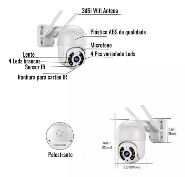 Imagem de Câmera Ip Espiã Wifi Ios Android Externa Prova Dágua2 A8-01