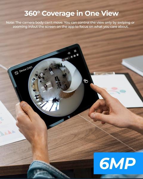 Imagem de Câmera IP Fisheye REOLINK FE-P 6MP com visão 360 com detecção humana