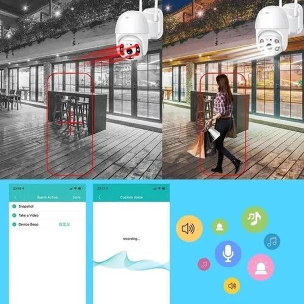 Imagem de Camera Ip Giratória 1080p Externa Prova Dágua Zoom Noturna