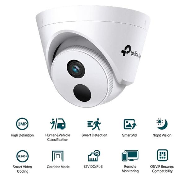 Imagem de Câmera IP Interna Tp-Link Turret Vigi C430I Ir Ia Poe, 3MP, 2.8mm, Branca