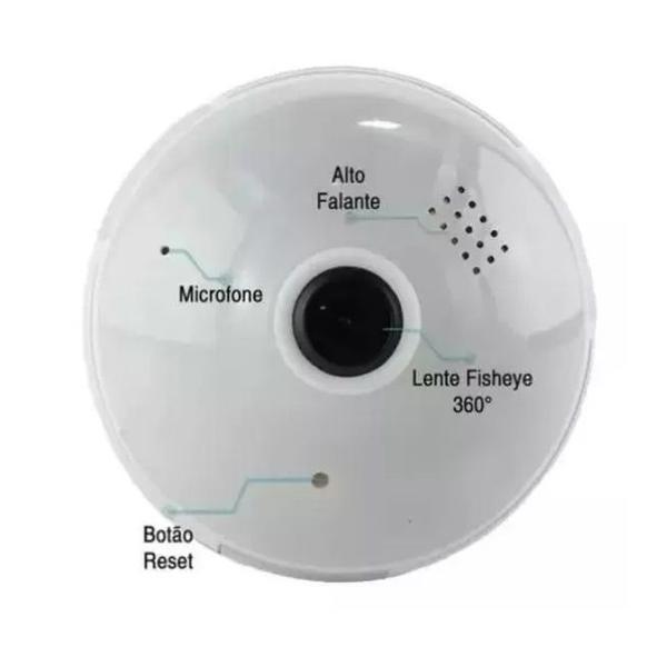 Imagem de Camera Ip Lâmpada Espiã 360 Wifi Alarme E Sensor De Presença