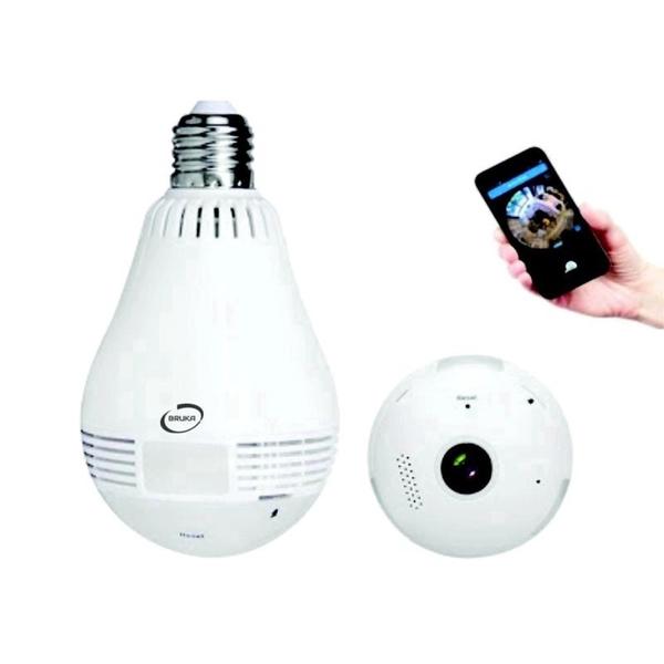 Imagem de Camera Ip Lampada Panoramica Seguraça Vr 360 Wifi Led - v380