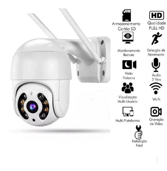 Imagem de Câmera IP Robot Controle PTZ WIFI Onvif Full HD 2MP 1080P IP64 Resistente à Água IR 30 mts