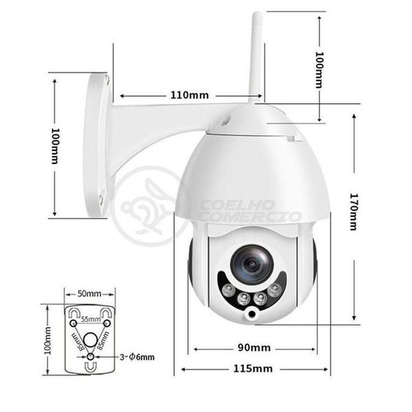 Imagem de Câmera Ip Rotativa Speed Dome 355º Prova Dágua Wifi Hd 1080P