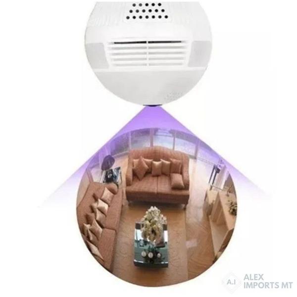 Camera Ip Seguraca Lampada 360 Panoramica Qualquer Ambiente - A.R Variedades MT Imagem de Camera Ip Seguraca Lampada 360 Panoramica Qualquer Ambiente