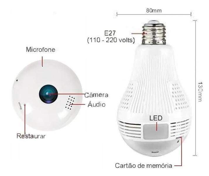 Imagem de Câmera Ip Segurança Lâmpada Filmadora Espiã