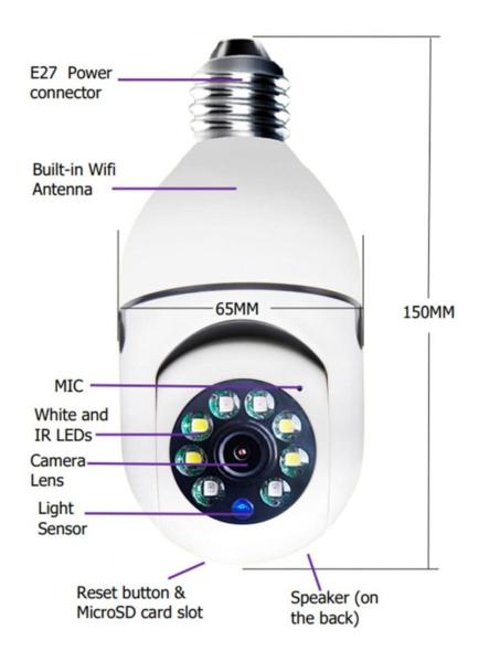 Imagem de Câmera Ip Segurança Lampada Wifi Smart Camera Jortan Jt-8177