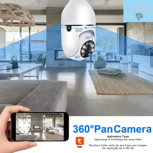 Imagem de Camera Ip Segurança Lampada Yoosee Panoramica Novo