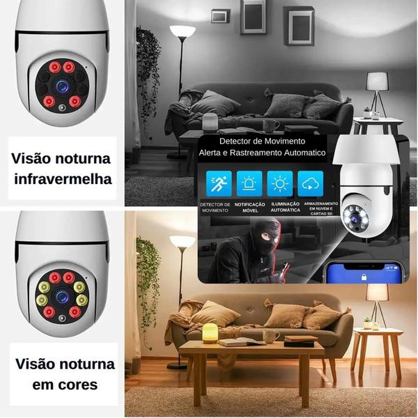 Imagem de Camera Ip Segurança Lampada Yoosee Panoramica Wifi 1080P Espia