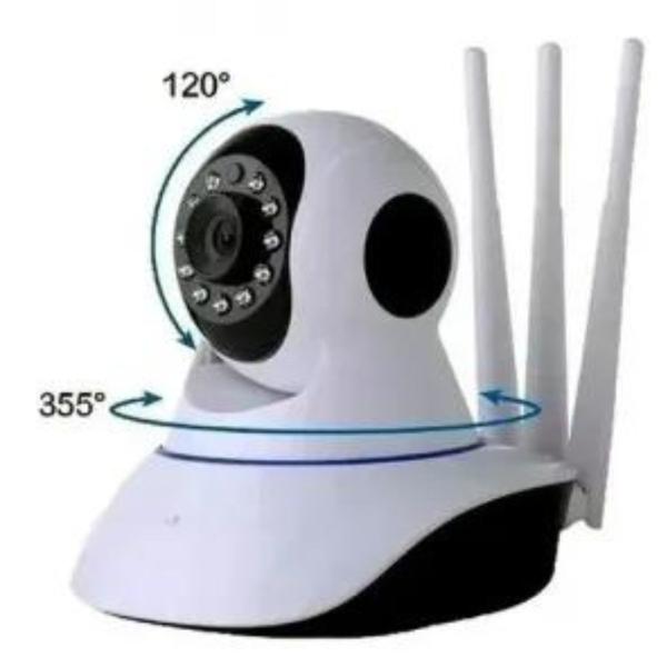 Imagem de Câmera Ip Sem Fio 360 3 Antenas Hd Wifi Visão Noturna Alarme