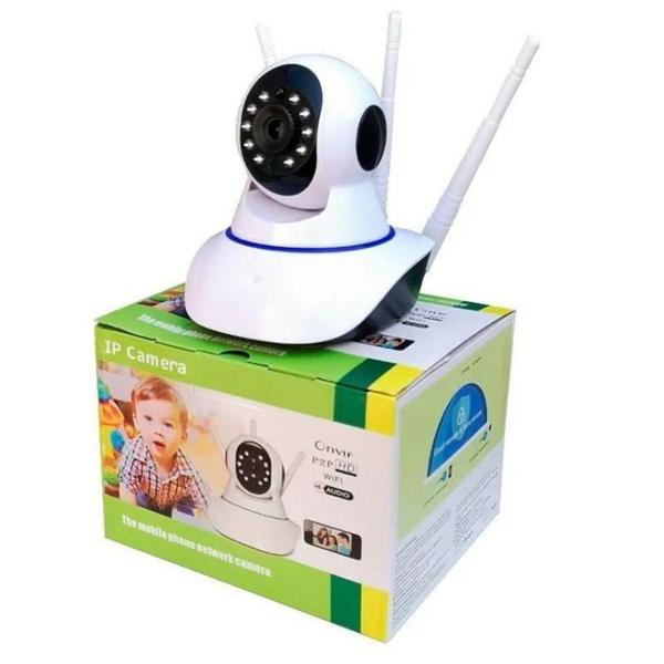 Câmera Ip Sem Fio 360 3 Antenas Hd Wifi Visão Noturna Alarme Imagem de Câmera Ip Sem Fio 360 3 Antenas Hd Wifi Visão Noturna Alarme