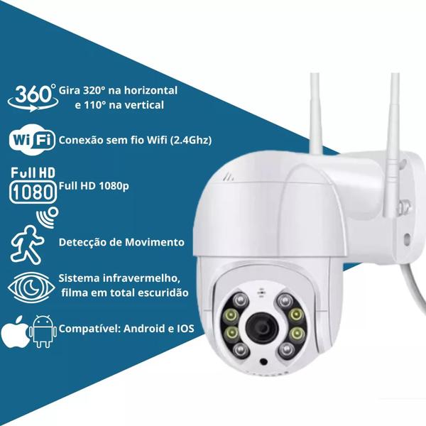 Câmera Ip Wi-fi Prova Dágua App Icsee + Cartão De Memória 64gb - A8 Imagem de Câmera Ip Wi-fi Prova Dágua App Icsee + Cartão De Memória 64gb
