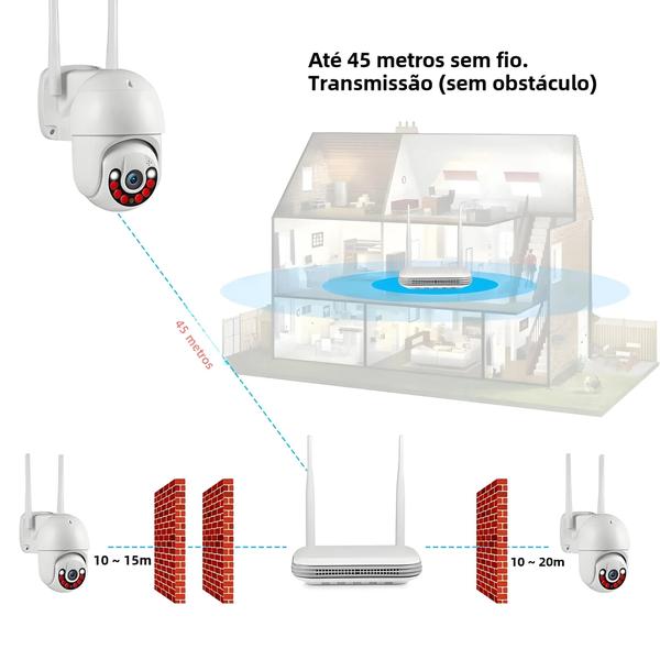 Imagem de Câmera IP WiFi Externa 2K 4MP Kerui - Full HD com HDD 2,5" - Sistema Mini 8CH