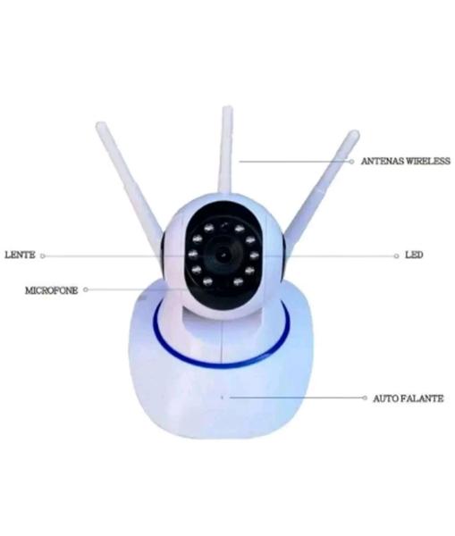 Imagem de Câmera IP Wifi Sem Fio 3 Antenas Robô Visão Noturna - IP