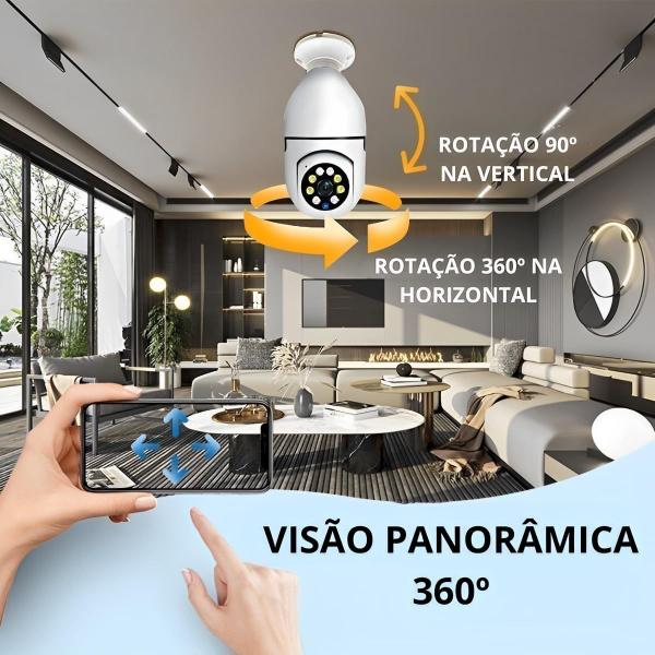 Imagem de Câmera Lâmpada 360 com visão noturna Wi-fi áudio FulHD Gravador App Yoosee