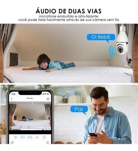 Imagem de Câmera Lâmpada De Segurança Wifi Espia Panorâmica 360º