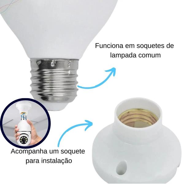 Imagem de Camera Lampada Espia E Monitoramento Wifi Led