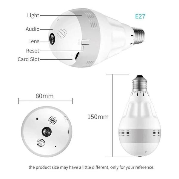 Imagem de Camera Lampada Espia Wireless: Monitoramento Secreto em Tempo Real