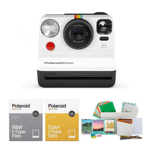 Câmera Polaroid Originals Now Viewfinder i-Type preto/branco Imagem de Câmera Polaroid Originals Now Viewfinder i-Type preto/branco
