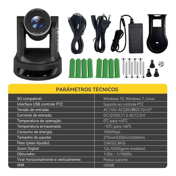 Câmera Ptz Para Igrejas Hd 1080p 10x ou 20x Com Ip Hdmi E Sdi Vedo