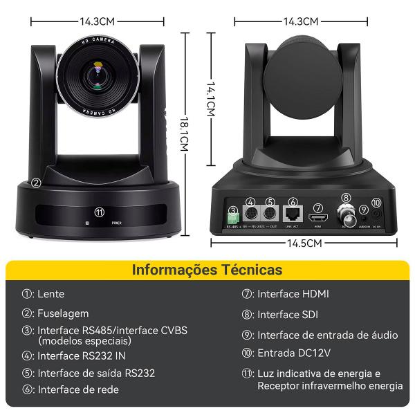 Imagem de Câmera Ptz Para Igrejas Hd 1080p 10x ou 20x Com Ip Hdmi E Sdi Vedo