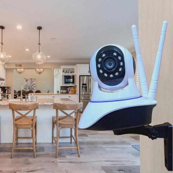 Imagem de Camera Robo Ip Wi-fi 360º 3 Antenas Pet Ou Baba Eletronica Com Aplicativo Yoosee