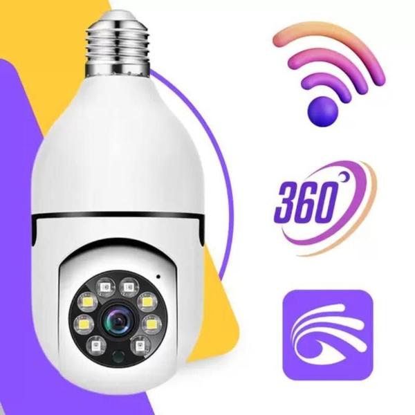 Imagem de Câmera Segurança Lâmpada Ip Wi-Fi 360 Infravermelho Full Hd