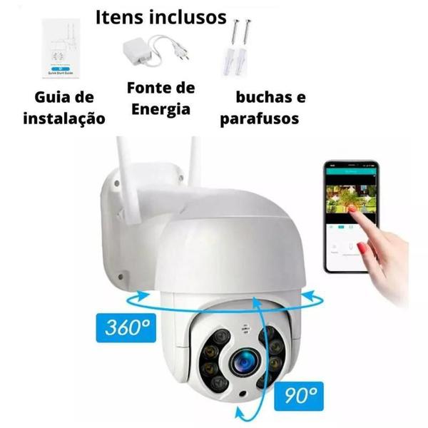 Câmera Segurança Wi-Fi Externa Noturna Branca Sensor - Cãmera De Segurança Wifi Imagem de Câmera Segurança Wi-Fi Externa Noturna Branca Sensor