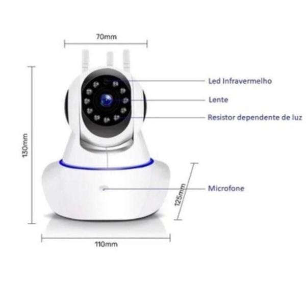 Imagem de Câmera Segurança Wifi Ip Robô 3 Antenas Inteligente Visão