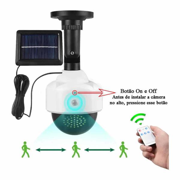 Imagem de Camera Solar Dome Falsa Placa Sensor Presença Controle