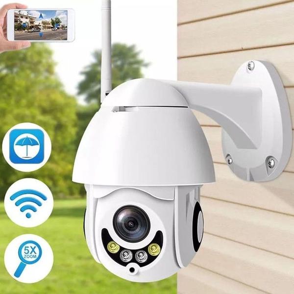 Imagem de Camera Speed Dome IP Giratoria Wifi Externa Noturna Resiste Agua