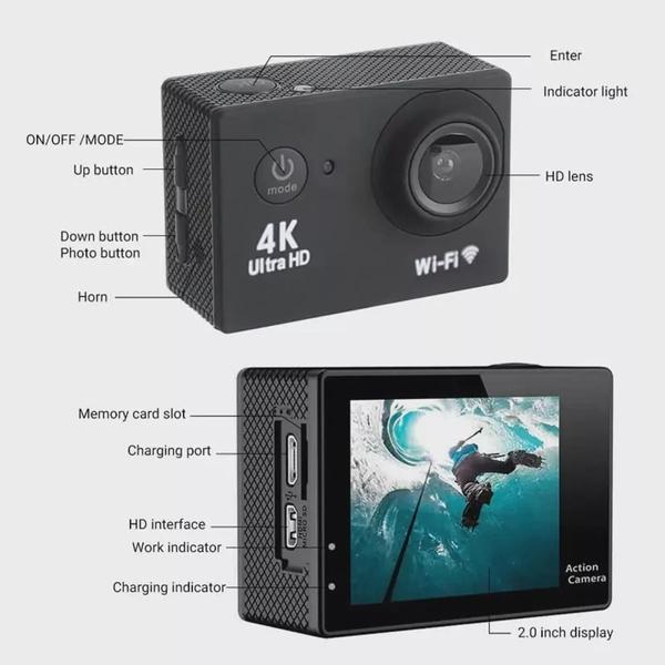 Câmera Sport 4k Action Gocam - DMK Imagem de Câmera Sport 4k Action Gocam