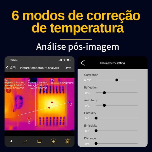 Imagem de Câmera Térmica Infiray T2sPlus Infravermelho Android Tipo C